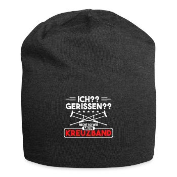Kreuzbandriss Knie Sportverletzung Krücken - Jersey-Beanie - Anthrazit - Vorne