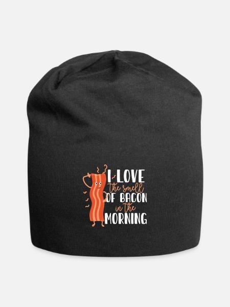 Bacon bacon breakfast gift - Jersey Beanie - black
