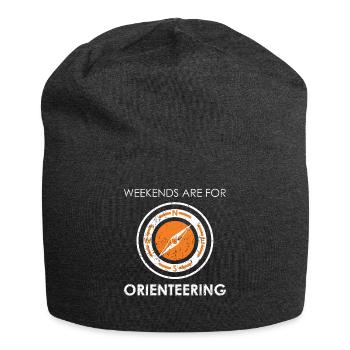 Wochenenden sind für Orientierungslauf Design - Jersey-Beanie - Anthrazit - Vorne