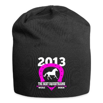 Reiter Kind Geschenk 2013 Geburtstag Reiten Pferd - Jersey-Beanie - Schwarz - Vorne