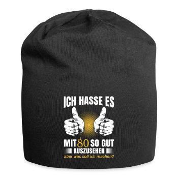 Geschenk zum 80 Geburtstag Jahrgang 1940 80 Jahre - Jersey-Beanie - Schwarz - Vorne