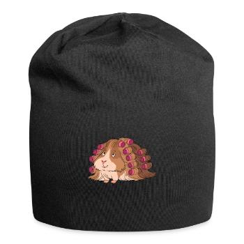 Curls de cochon d'Inde permanente cheveux longs - Bonnet en jersey - noir - Devant