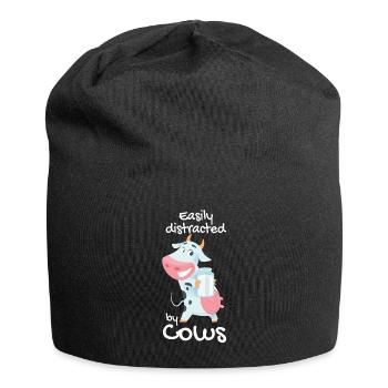 Kuh - Jersey-Beanie - Schwarz - Vorne