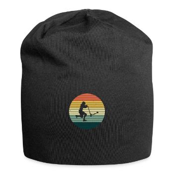 Vintage Scooter Roller Skatepark Stunt Geschenk - Jersey-Beanie - Schwarz - Vorne