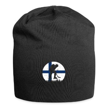 Eishockey Finnland FI Eissport Länderflagge Winter - Jersey-Beanie - Schwarz - Vorne