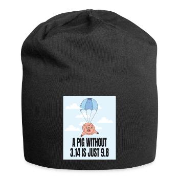 Un cochon sans 3.14 - Idée cadeau Pi - Bonnet en jersey - noir - Devant