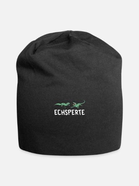 Echsperte Echse Echsen Reptil Reptilien Tierpflger - Jersey-Beanie - Schwarz