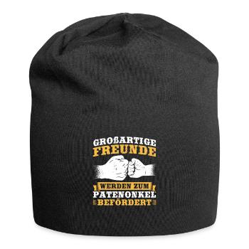 Großartige Freunde Patenonkel Onkel Taufe Pate - Jersey-Beanie - Schwarz - Vorne