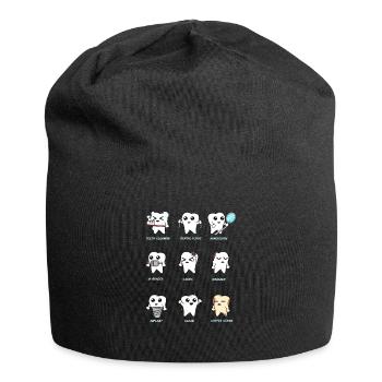 Zahnarzt Zahn Zähne Zahnärztin Arzt Zahnarzthelfer - Jersey-Beanie - Schwarz - Vorne
