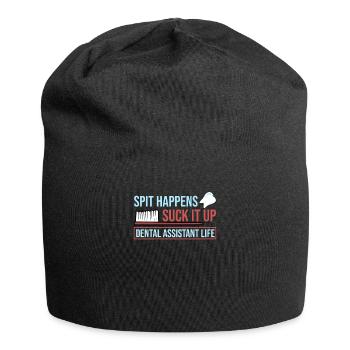 Zahnarzt Zahn Zähne Zahnärztin Arzt Zahnarzthelfer - Jersey-Beanie - Schwarz - Vorne