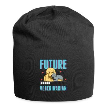 Future Veterinarian Vet Student Funny Dogtor - Jersey Beanie - black - Front