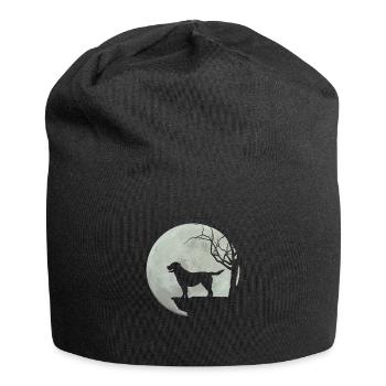 Hund Labrador Mond Lustige Geschenke Mann Frau - Jersey-Beanie - Schwarz - Vorne