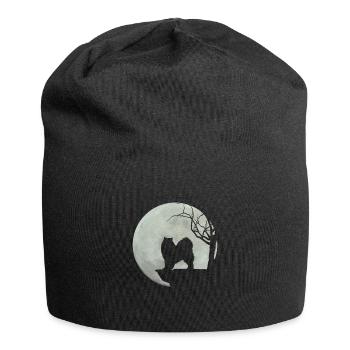 Hund Samojede Mond Hundebesitzer Besitzer Geschenk - Jersey-Beanie - Schwarz - Vorne