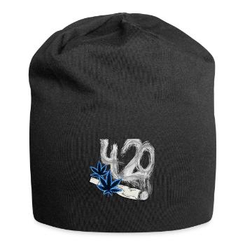420 Cannabis Smoke - Jersey-Beanie - Schwarz - Vorne