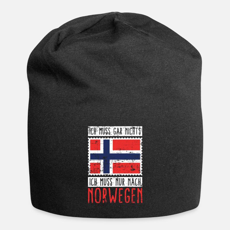 Norwegen Norweger Wikinger - Jersey-Beanie - Schwarz