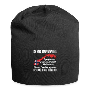 Norwegen Flagge - Jersey-Beanie - Schwarz - Vorne