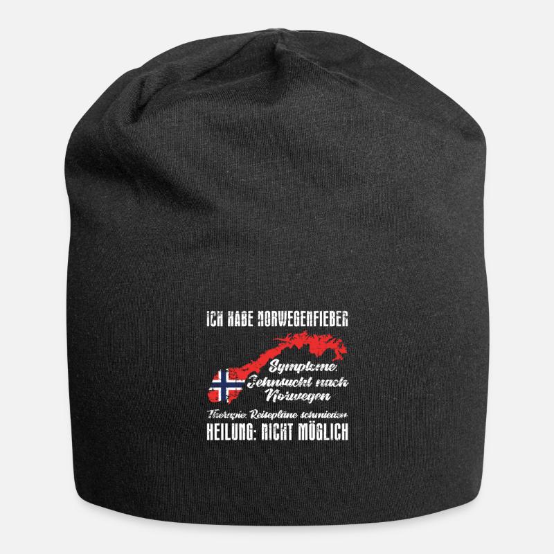 Norwegen Flagge - Jersey-Beanie - Schwarz