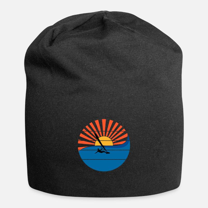 Windsurfer Sunset Windsurfing Windsurfing Gift - Bonnet en jersey - noir