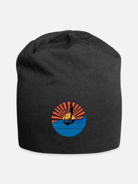 Windsurfer Sunset Windsurfing Windsurfen Geschenk - Jersey-Beanie - Schwarz