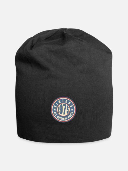 1975 Jahre Vintage Geburtstag Geschenk - Jersey-Beanie - Schwarz
