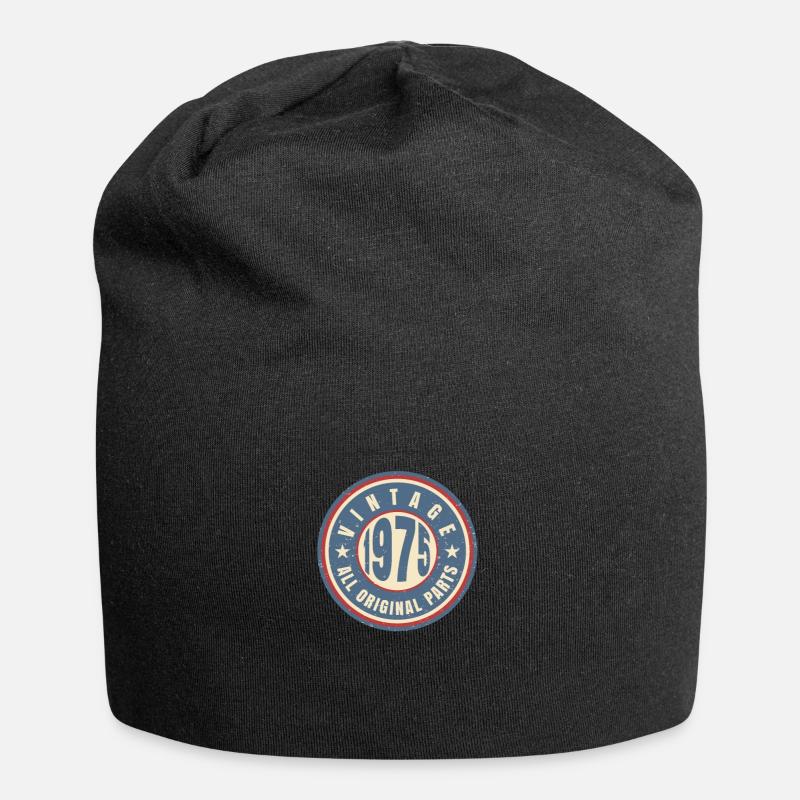 1975 Jahre Vintage Geburtstag Geschenk - Jersey-Beanie - Schwarz