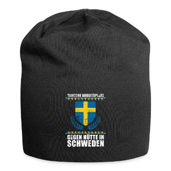 Schwede Geschenk Patrioten - Jersey-Beanie - Schwarz - Vorne