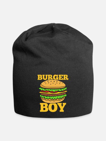 Burger Boy – Lustiges Fast Food Design - Jersey-Beanie - Schwarz