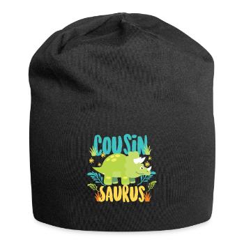 Cadeau de cousin cousin dinosaure dinosaure - Bonnet en jersey - noir - Devant