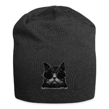 Chat avec motif d'éléments steampunk - Bonnet en jersey - charbon - Devant