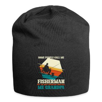 Fisherman Grandpa - Angler Grandpa fishing - Jersey Beanie - black - Front