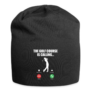 The Golf Course Is Calling Cooles Golfer Geschenk - Jersey-Beanie - Schwarz - Vorne