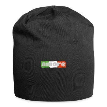 Amore Liebe auf Italienisch Italien Spruch - Jersey-Beanie - Schwarz - Vorne