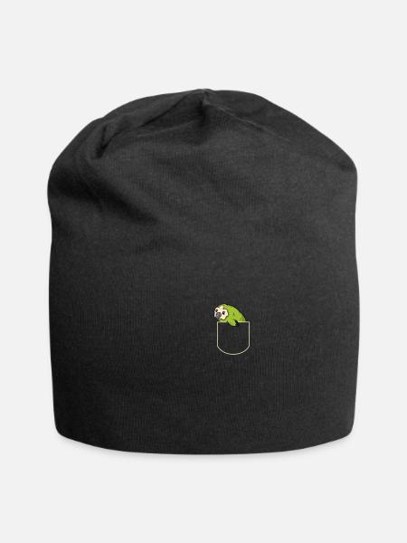 Kakapo in Der Brusttasche Eulenpapagei T-Shirt - Jersey-Beanie - Schwarz