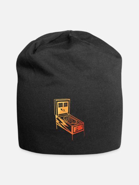 Vintage Flipper Maschine Geschenke Flipper Shirt Retro - Jersey-Beanie - Schwarz