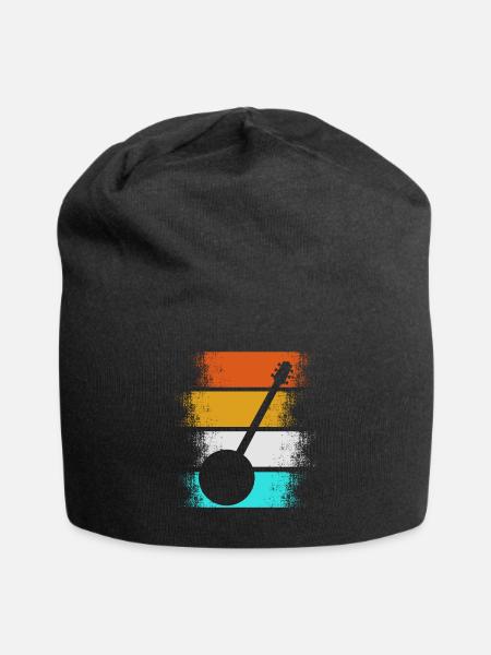 Banjo Vintage Bluegrass Musikspieler Geschenk - Jersey-Beanie - Schwarz