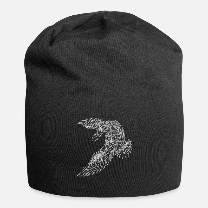 Corbeau celtique symbole Viking Minimal Tribal - Bonnet en jersey - noir