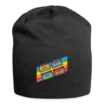 Vintage colorful cassette tape - Jersey Beanie - black - Front