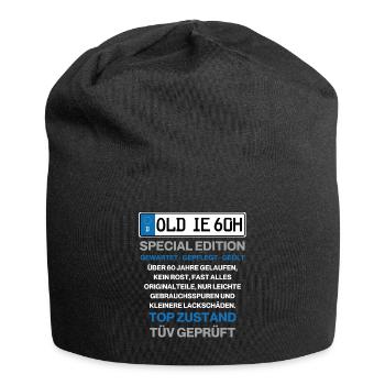 Oldie Kennzeichen 60. Geburtstag Geschenkidee - Jersey-Beanie - Schwarz - Vorne