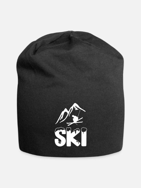 ski skieur ski ski - Bonnet en jersey - noir