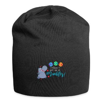 Gib nie auf zu murmeln Spruch und Geschenkidee - Jersey-Beanie - Schwarz - Vorne