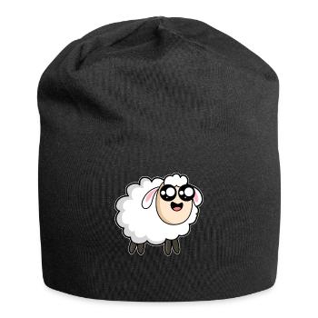 Schaf Comic Cartoon - Jersey-Beanie - Schwarz - Vorne