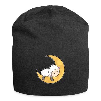 Sheep moon sleeping cute - Jersey Beanie - charcoal grey - Front