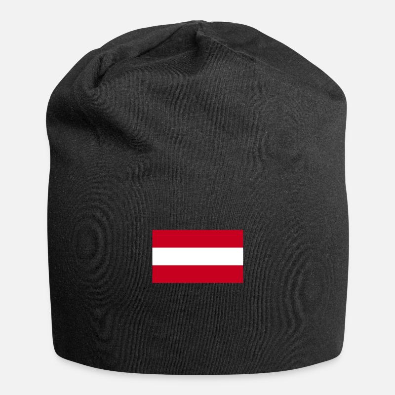 Österreich - Jersey-Beanie - Schwarz