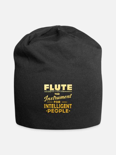 Flöte Musikinstrument Flötenspieler - Jersey-Beanie - Schwarz