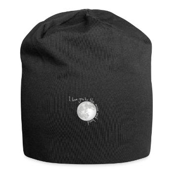 bis zum Mond und zurück - Jersey-Beanie - Schwarz - Vorne