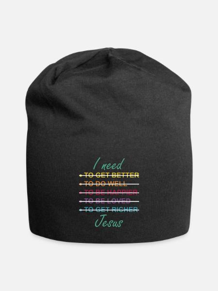 I need jesus - Jersey Beanie - black