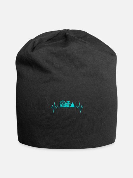 Roller coaster amusement park amusement park carousel - Jersey Beanie - black