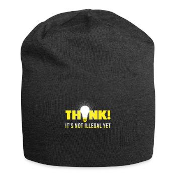 Think it's not illegal yet - Funny saying - Jersey Beanie - charcoal grey - Front
