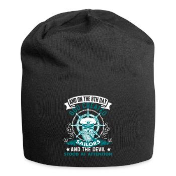 Le 8ème jour, Dieu créa le marin - Bonnet en jersey - noir - Devant