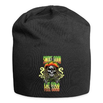 Weed Cannabis Marijuana Pot Geschenk - Jersey-Beanie - Schwarz - Vorne